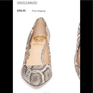 Vince Camuto snake skin heels. Worn twice.